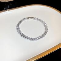 Pulseras de Cadena y Eslabones de Moda para Tenis, Tono Plateado, con Circonitas de Corte Cuadrado, Joyería para Mujer, Regalo de Boda o San Valentín
