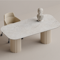 DEBO Mobilier moderne Table de salle à manger de jardin table basse décontractée simple