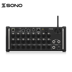 Table <span class=keywords><strong>de</strong></span> mixage audio professionnelle 18 canaux avec <span class=keywords><strong>carte</strong></span> <span class=keywords><strong>son</strong></span> USB Bluetooth <span class=keywords><strong>MIDI</strong></span>, construction en métal et plastique, enregistrement multi-pistes numérique - Product Image 1