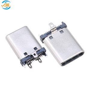 Conector USB Tipo-C Hembra de 16 Pines, Carcasa de Acero Inoxidable, Terminales de Soldadura, Compatible con Conectores Molex TE JAE JST para Carga de PCB - Product Image 4