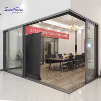 Porte coulissante d'angle de porte en aluminium Superwu pour la maison Usine chinoise conforme à la norme US AU avec du matériel de haute qualité