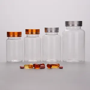 100 ml 120 ml 150 ml 250 ml luxuriöse galvanisierte leere glasfaser-vitamin-tablette aus pet-kunststoff medizin-pille medikamentenflasche