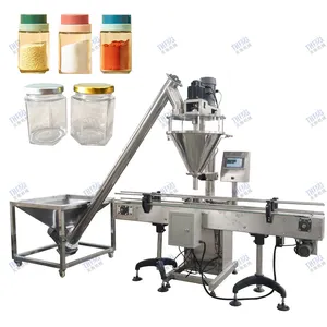 Máquina de enchimento de peso para pó de chá, máquina de embalagem para pó de chá com linha e etiqueta/talc (pó)