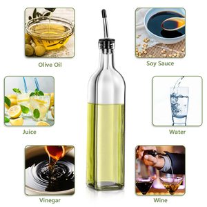 Garrafa de Vidro para Óleo e Vinagre de 17oz com Tampa e Funil, Personalização de Logo, Dispensador Sustentável - Product Image 3