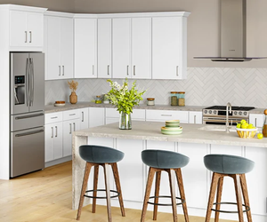 Armoires de cuisine modulaires en bois massif blanc personnalisées avec un design moderne, ensembles complets pour appartement, centre commercial, hôpital et villa - Product Image 4