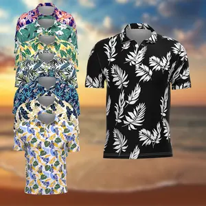 Đầy Đủ Thăng Hoa In Ấn Mens Hawaii Áo Sơ Mi 4 Cách Căng Ngắn Tay Áo Nút Xuống Cổ Áo Beachwear