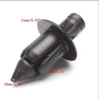 Clips de fixation en nylon noir à trou de 6 mm, longueur 20 mm, pour pare-chocs et ailes de voiture, fixation de panneaux de carrosserie, remplacement en plastique