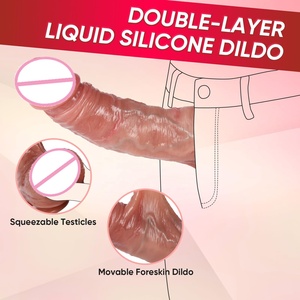 Dildo Realistico in Silicone Liquido con Prepuzio, Pene <span class=keywords><strong>Artificiale</strong></span>, Giocattoli Sessuali per Donne, Dildo Realistico per Adulti - Product Image 2