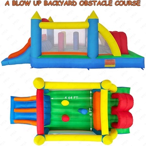 Castello Gonfiabile per Bambini con Doppio Scivolo da Corsa, Tunnel, Ostacoli da Arrampicata e Area Salto - Materiale PVC, Età 1-10 Anni - In Offerta - Product Image 4