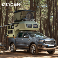 Module de camping pour pick-up, coque d'expédition coulissante et relevable, avec armoires tout-terrain et mini-cuisine pour pick-up, en promotion