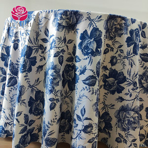 P023 - 120 "màu xanh hải quân tùy chỉnh Polyester hoa Khăn trải bàn Châu phi in <span class=keywords><strong>logo</strong></span> cho sự kiện vòng hình chữ nhật - Product Image 1