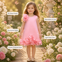 Robe de Fête pour Filles Sans Manches Coupe Trapèze Élégante de Vacances Robe de Cérémonie pour Enfants Robe de Bal d'Anniversaire de Performance pour Filles Junior