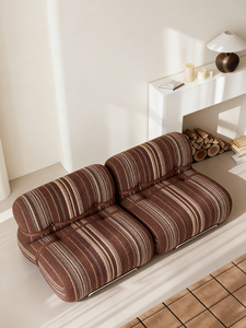 Chaise en tissu tricoté de style nordique moderne minimaliste, structure en bois, imperméable, écologique, pour salon, chambre, hôtel - Product Image 2
