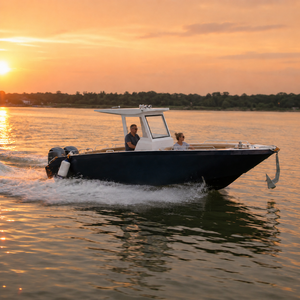 Barca da Pesca con Console Centrale Certificata CE 5083, 27 Piedi, Doppio Motore Fuoribordo, Vasca per Pesci Vivi 350L, Carburante, 6 Persone, Alluminio, Tour Guidati, Portatile - Product Image 3