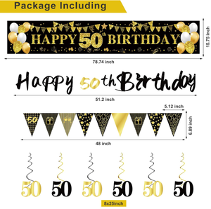 Guirnalda de Banderines para Fiesta de <span class=keywords><strong>Cumpleaños</strong></span> Número 50/<span class=keywords><strong>55</strong></span>, Decoración Colgante, Globos de Papel de Aluminio del 0 al 9, Centro de Mesa de Panal, Adorno para Pastel, Suministros para Fiestas - Product Image 6