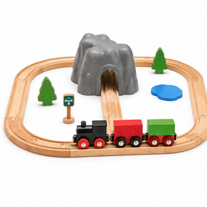 Jouet de train en bois personnalisé OEM, ensemble de train en bois à assembler, camion de transport, jouet éducatif Montessori en bois du Vietnam pour tout-petits - Product Image 2