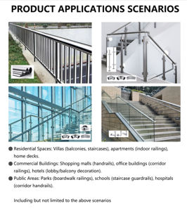 Fabrication en Chine, design moderne, accessoires de main courante, acier inoxydable satiné, supports de balustrade pour rampes de balcon en <span class=keywords><strong>verre</strong></span> - Product Image 2