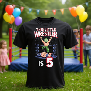 Camiseta con estampado de este pequeño luchador de 5 años para niños, para fiestas de cumpleaños - Product Image 3