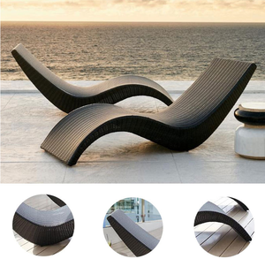 Chaise longue de plage en rotin pour l'extérieur, pour jardin et piscine - Product Image 3