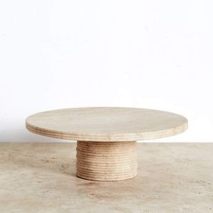 Đá cẩm thạch tự nhiên đứng trang trí đá cẩm thạch vòng xếp chồng lên nhau travertine bánh đứng bánh cưới Pastry đứng để nướng - Product Image 1
