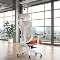 Chaise de bureau ergonomique pivotante en tissu à dossier solide et réglable, idéale pour le bureau à domicile et l'atelier