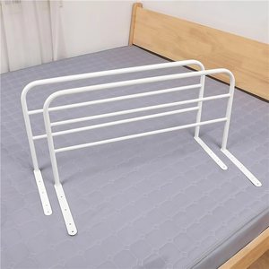 Barrières de lit sans perçage pour lit de dortoir, garde-corps en métal de 150 cm, design minimaliste réglable, barrières de sécurité pour lits d'étudiants - Product Image 1
