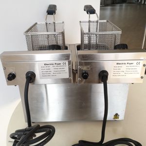 Vente directe en usine Friteuse commerciale électrique 6 + 6L Friteuse à huile électrique Freidora <span class=keywords><strong>De</strong></span> Aceite avec panier - Product Image 3