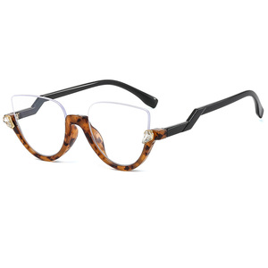 Lunettes anti-lumière bleue FUNKY semi-cerclées œil-de-chat avec verres PC pour femmes, montures décoratives légères - Product Image 5