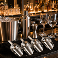 Cuillère à glace en métal avec logo personnalisé OEM, accessoires de bar en acier inoxydable épaissi, 100 % contrôle qualité, approvisionnement unique