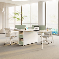 Poste de travail simple et minimaliste en bois moderne pour employés, cloison de bureau pour 2/4/6 personnes, ensemble de bureaux et chaises multi-personnes