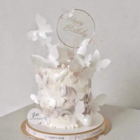 Décoration de gâteau en céramique transparente, papillon de riz comestible, papier de riz gluant, cuisson en papier de bonbons, gâteau en gel