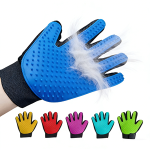 Guanti in <span class=keywords><strong>Silicone</strong></span> per la Rimozione dei Peli degli Animali Domestici, Guanto Delicato per la Toelettatura di Cani e Gatti, Spazzola per il Bagno con Massaggio - Product Image 1