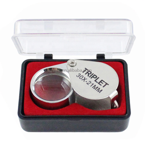 Metal Jewelry Magnifying Glass Jewelers Eye Tool Folding Loupe Glass <strong>Lens</strong> Magnifying <strong>Triplet</strong> Glass - Product Image 6