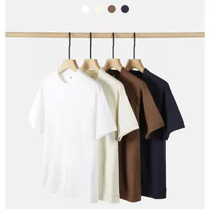 高品质OEM t恤制造商210克涤棉设计标志t恤白色空白宽松t恤