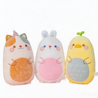 Coussins en peluche de la série Mira, adorables chats et lapins, poupées à câliner pour l'heure du coucher, jouets cochon pour enfants, rembourrés en coton PP, 45cm/60cm