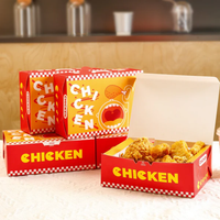 Boîtes d'emballage de poulet frit à emporter Boîtes de papier d'emballage en carton de restauration rapide à impression personnalisée