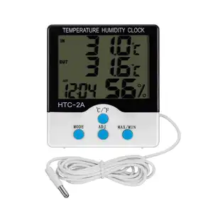Medidor de Umidade Digital Termômetro Higrômetro Incubadora com hora e data