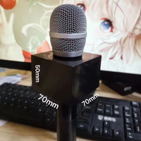 Microphone sans fil portable personnalisé en forme de cube ou de triangle, avec support de diffusion et housse de logo pour interview télévisée