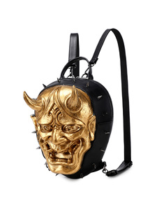 Sac à dos unisexe Halloween Horreur Rivet pour hommes et femmes, masque rouge Oni du Diable Satan <span class=keywords><strong>Hellboy</strong></span> avec cornes électro-plaquées - Product Image 4