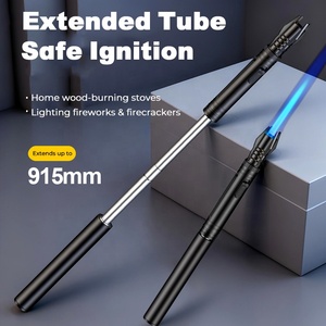 Briquet torche à flamme jet télescopique coupe-vent rechargeable avec lumière COB, briquet personnalisé pour cigarettes, cadeaux, longue portée, pour <span class=keywords><strong>bouteille</strong></span> - Product Image 2