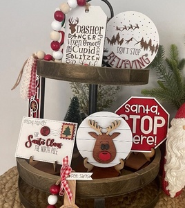 PAFU Letreros de Navidad <span class=keywords><strong>Santa</strong></span> <span class=keywords><strong>Stop</strong></span> <span class=keywords><strong>Here</strong></span> <span class=keywords><strong>Santa</strong></span> Tier Bandeja Decoración Reno Tier Bandeja <span class=keywords><strong>Santa</strong></span> Decor - Product Image 3