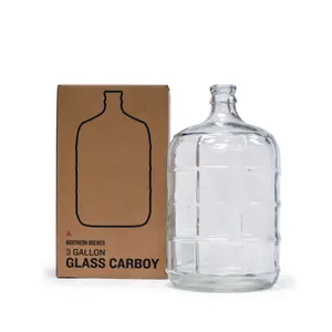 Bombona de vidrio de la mejor calidad, botella de vino bombona de 5 galones transparente grande de 3 galones para elaboración casera y elaboración de vino