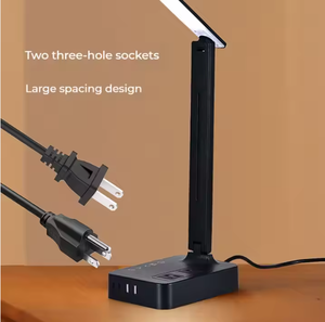 Modern Nordic Minimalist PC Material <b>USB</b> Multi-Function Desk Lamp with AC Socket Touch Control Dimmable <b>LED</b> <b>Lighting</b> and 3CCT - Product Image 1