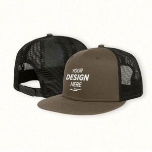 High Quality 5-Panel Mesh Trucker <b>Hat</b> <b>for</b> Men Custom Embossed Print Foam Cap with Curved Brim and Stylish - Product Image 1