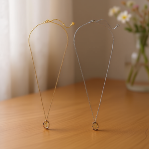 Collier pendentif Z T en or, argent, acier inoxydable, minimaliste, pour femmes, à porter tous les jours, 45450 - Product Image 4