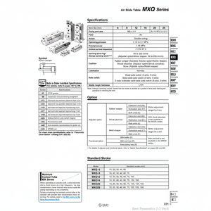 Table coulissante pneumatique SMC MXQ6-20A - Product Image 1
