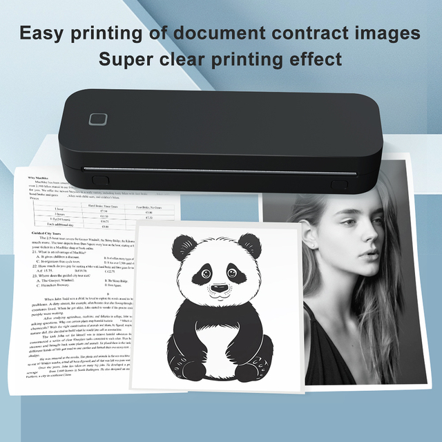 Marklife Portable D210 Thermal A4 Paper Printer, Connected to Mobile Phones and Computers, Suitable for Small Business Offices