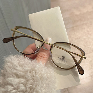 Montura de gafas Qianai Cat Eye para mujer, montura completa, anti luz azul, forma ovalada, con lentes AC, número de pieza Js8 3 24030 - Product Image 5