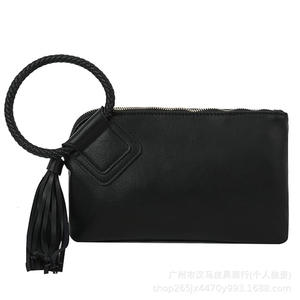 Bolso de Mano de Cuero Genuino con Acabado en Cera de Aceite de Lujo para Mujer, con Borla Elegante y Asa Redonda Trenzada, Bolso de Noche Elegante - Product Image 6