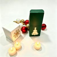 Boîtes en papier personnalisées imprimées en gros pour les fêtes : Boîtes à collations, bonbons et biscuits sur le thème de Noël avec flocons de neige et sapins de Noël